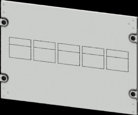 Aperture, rectangular, sheet steel, (W x H x D) 600 x 350 x 10 mm, light gray, 8PQ2035-6BA26