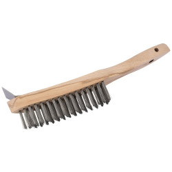 Draper 36176 Heavy Duty 4 Row Wire Scratch Brush with Scraper (310mm)