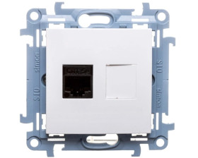 Simon 10 Gniazdo komputerowe pojedyncze RJ45 kat.5e białe C51.01/11