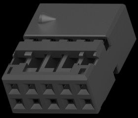 Socket, unequipped, 10 pole, straight, 2 rows, black, 1-968562-2