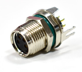 Złącze wielostykowe przemysłowe 3-pinowe M8, panelowe Gniazdo Amphenol Industrial