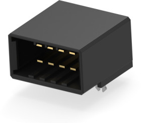 Pin header, 8 pole, pitch 3.81 mm, angled, black, 1717412-3