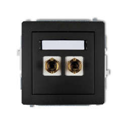 DECO Gniazdo głośnikowe pojedyncze (typu banan - czerwony i czarny, pozłacany, 4 mm2, do lutowania) czarny mat 12DGG-3