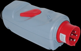 54015530 CEE plug with switch, 5-p, 400 V, 16 A, red