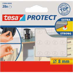 tesa&#xAE; 57898 Protect Extra Strong Transparent Rubber Feet 8mm Pack of 28