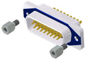 D-Sub plug, 26 pole, high density, equipped, straight, solder cup, 15-007713E