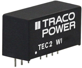 DC converter, 4.5-18 VDC, 2 W, 2 outputs, ±5 VDC, 80 % efficiency, TEC 2-1221WI