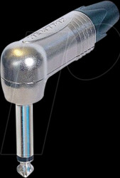 NP2RX Angled connector, 2-pin, 6.35 mm, silver