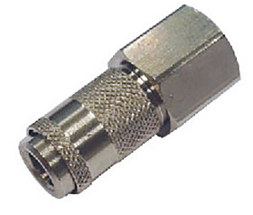 Szybkozłącze powietrza RS PRO M5 żeńskie rodzaj Żeński Gwintowany Mosiądz niklowany M5