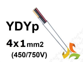 Przewód YDYp żo 4x1,0 mm2 (450/750V) instalacyjny płaski (krążki 100m) G-006473 TELEFONIKA