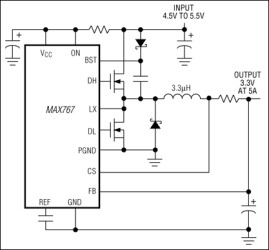 5V to 3.3V Output, Synchronous, Step-Down Power Supply Controller