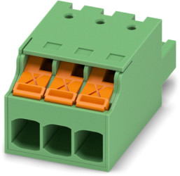 Socket header, 3 pole, pitch 5.08 mm, straight, green, 1491342