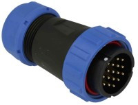 SPP2910-17WW Wtyk 17 pin na kabel (13-16mm) okrągły, zakręcany, wodoodporny - gwint wewnętrzny (10A)