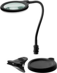 Lampa lupa LED z podstawą/zaciskiem, 6 W, czarna, 64990
