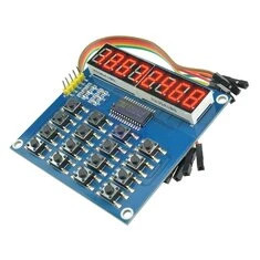Moduł wyświetlacza TM1638 3-żyłowe klawisze klawiatury 16 klawiszy 8-bitowy skan i dioda LED klawisza Geekcreit dla Arduino