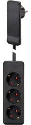 Outlet strip, 3-way, 1.5 m, 16 A, black, 104561
