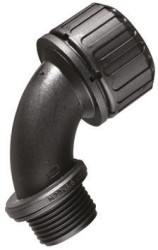 Łącznik do kanałów kablowych Adaptaflex gwint M32 32mm Kolanko 90° Nylon 66 IP65 Czarny