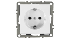 Quadra Gniazdko Pojedyncze Z Uziemieniem Schuko Białe Do Ramki