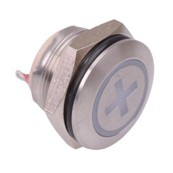 AV9SLD2482010K APEM Momentary 19mm Red/Green LED illuminated Vandal Push Button Switch IP67