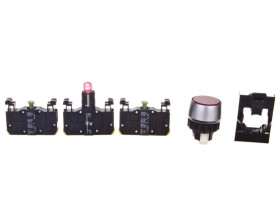 Przycisk sterowniczy 22mm czerwony 2Z z samopowrotem z podświetleniem ST22-KLC-20-230-LEDAC