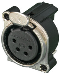 XLR panel socket, 4 pole, gold-plated, NC4FBH