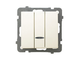 AS Wyłącznik potrójny z podświetleniem pomarańczowym ecru ŁP-13GS/m/27 OSPEL