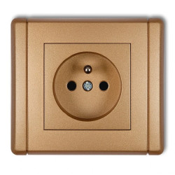 FLEXI Gniazdo pojedyncze z/u 2P+Z złoty metalik 8FGP-1zp