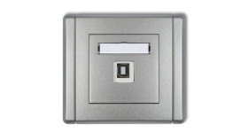 Flexi Gniazdo Pojedyncze Usb-Ab Srebrny Metalik 7Fgusb-3