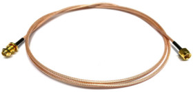 Coaxial cable, SMA plug (straight) to SMA jack (straight), 50 Ω, RG-316, grommet black, 914.4 mm, BU-4150031036