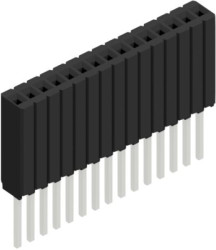 Socket header, 15 pole, pitch 1.27 mm, straight, 10027461