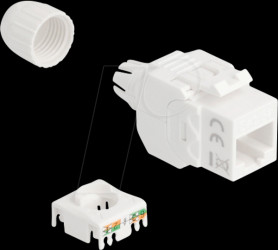 90721 Keystone Module RJ45 jack to LSA Cat.6A UTP 180° toolfree with c