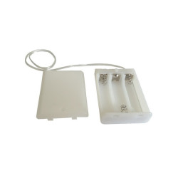 KOSZYK POJEMNIK BATERII 3x AA PŁASKI BIAŁY Z WYŁĄCZNIKIEM ZAMYKANY 3xR6