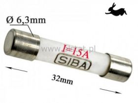 15A bezpiecznik szybki ceramiczny; 6,3x32mm; 500V