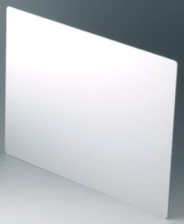 Front/rear panel, straight, aluminum, (W x H) 268.6 x 357.8 mm, 6 U/63 HP, gray, A0366370