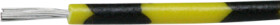 PVC-switching strand, highly flexible, LiYv, 0.14 mm², 18 x 0.1 mm, black/yellow, outer Ø 1.1 mm, BYB-5-92F545