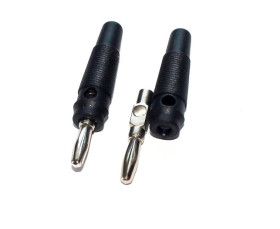 Wtyk bananowy AL2309 z gniazdem czarny