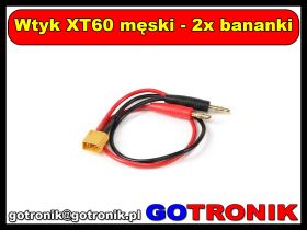 Wtyk XT60 męski z przewodem - 2x bananki