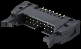 Pin connector, 16-pin, with interlock, straight