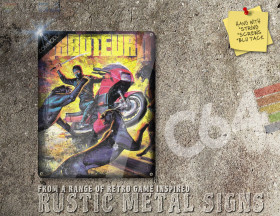 Rustic Commodore 64 Game Saboteur Box Artwork Metal Sign [653]