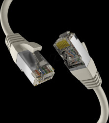 EC020200260 Patch cable, Cat.8.1, S/FTP PiMF, 2000 MHz, 3 m, gray