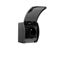 GNIAZDO POJEDYNCZE CZARNE Z/U NA TYNKOWE