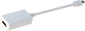 Adapter cable, 0.15 m, white, DisplayPort 1.1a plug, straight to HDMI socket type A, straight, AK-340404-001-W