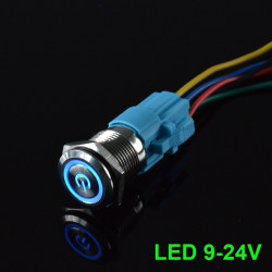 Przełącznik hermetyczny 250V 3A monostabilny 16 mm ( niebieski )