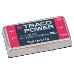 TracoPower TEN 15-2423 15W DC-DC Converter 18&#x2013;36V DC In 15V DC &#xB1;500mA Out