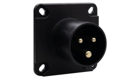 Wtyk Przemysłowy Tablicowy Odbiornikowy 16A 3P 200V-250V/Fe/ Ip44 Czarny