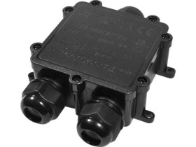 Kwadratowa puszka instalacyjna IP68 3 wloty + złącze 5 torowe