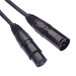 Black 50cm XLR 3 Pin Male to Female Microphone Lead