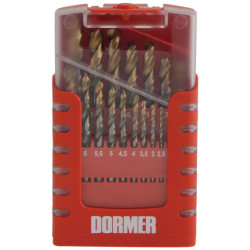 Dormer A087201 A095 Compact Set HSS TiN Drill Set of 19 1.0-10 x 0.5mm