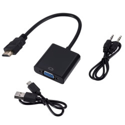 Konwerter HDMI do VGA + audio adapter przejście FHD NEW CHIP NEPOWER