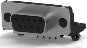D-Sub socket, 9 pole, standard, equipped, angled, solder pin, 5747844-4
